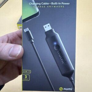 Numi Boost Charging Cable for iPhone Built in Power NIB USB-C 1000 mAh